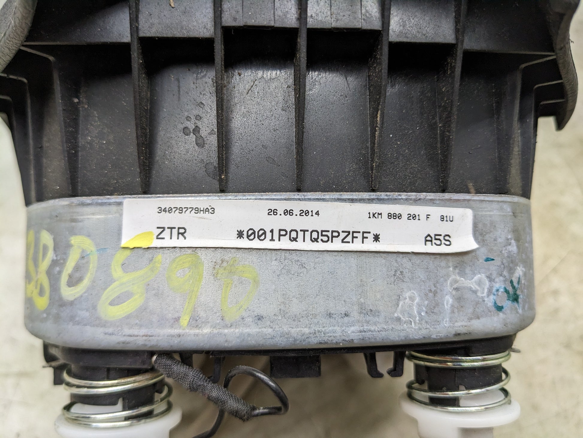 2010-2018 Volkswagen Jetta Left Driver Steering Wheel Air Bag 1KM880201F81U OEM - Alshned Auto Parts