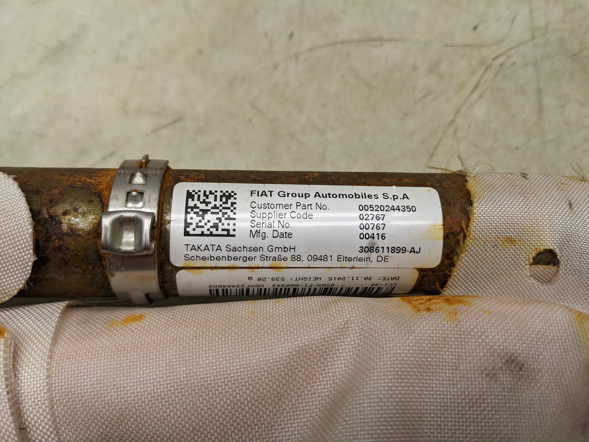 2015-2023 Jeep Renegade Left Side Roof Inflator Curtain Air Bag 68466843AA OEM - Alshned Auto Parts