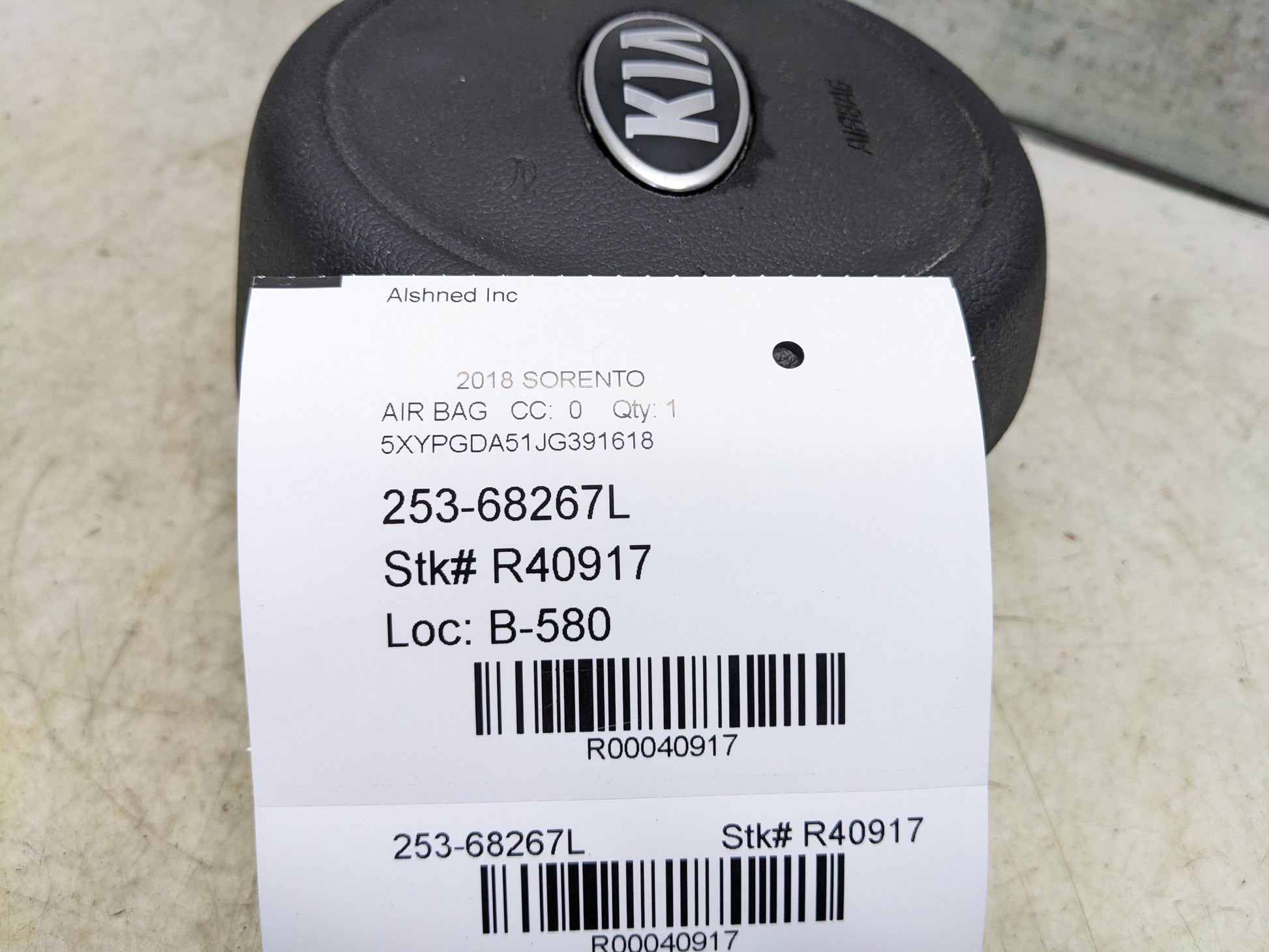 2016-2020 Kia Sorento Left Driver Steering Wheel Air Bag 56900-C6000 OEM - Alshned Auto Parts