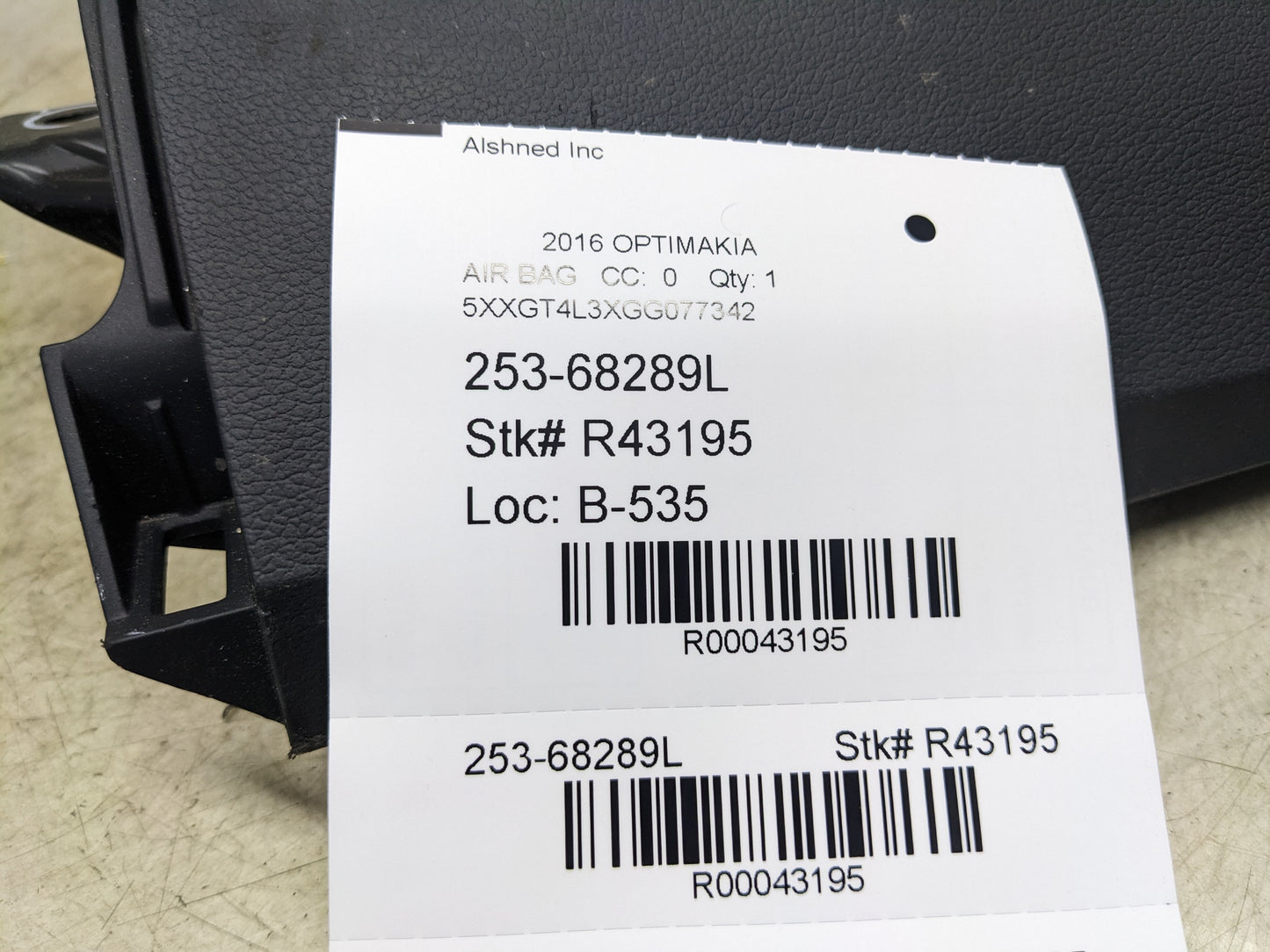 2016-2020 Kia Optima Front Left Lower Dash Knee Airbag 56970-D5000WK OEM