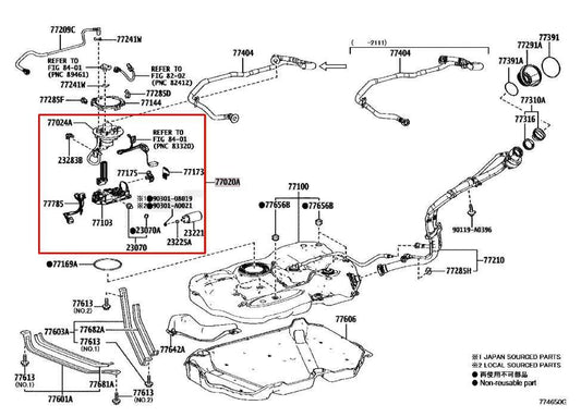 2019-2024 Toyota RAV4 Fuel Pump Assembly 77020-42230 OEM - Alshned Auto Parts