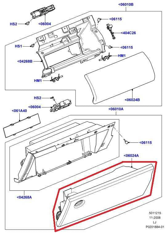 10-12 Land Rover Range Rover HSE Glove Box Door Storage Compartment Lid LR0105851