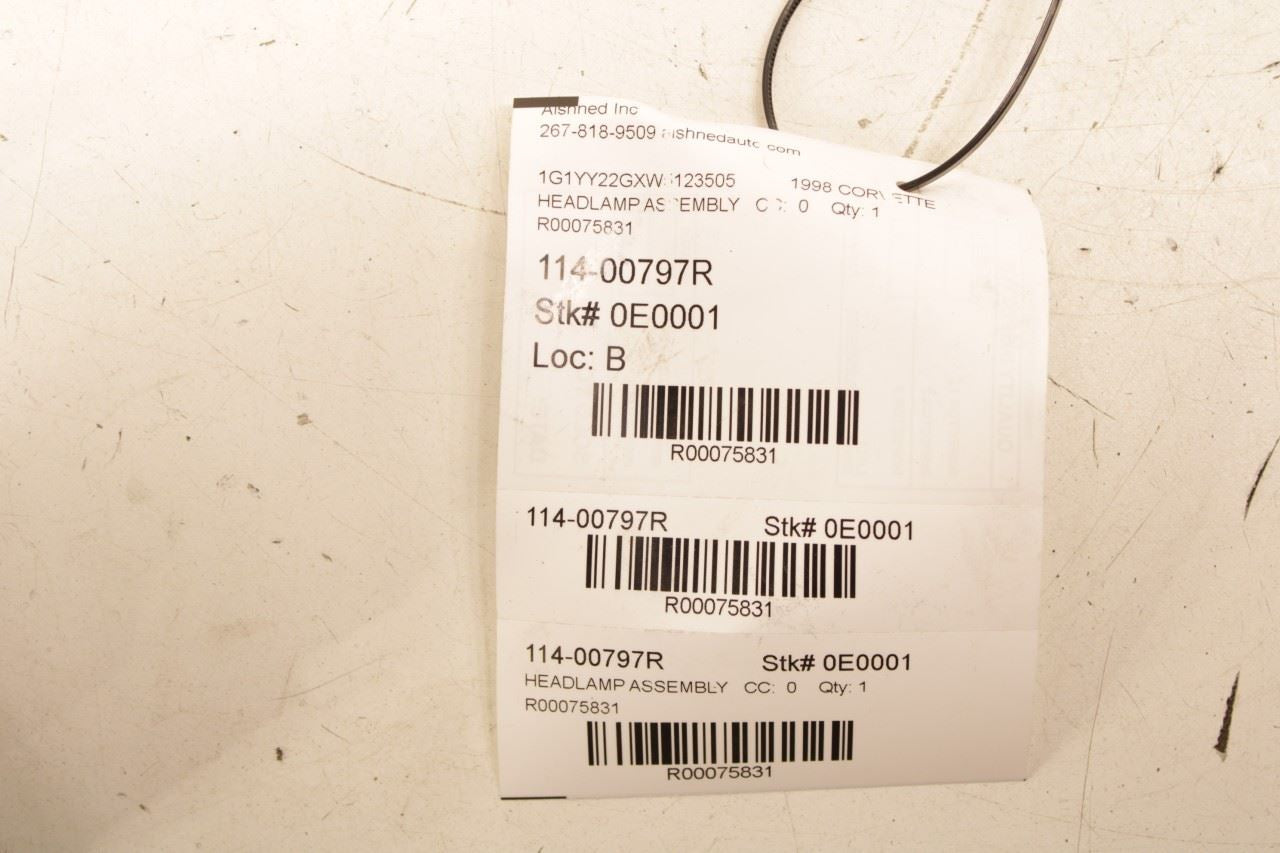 1997-2004 Chevrolet Corvette 5.7L RWD Front Passenger Right Side Headlight Lamp - Alshned Auto Parts