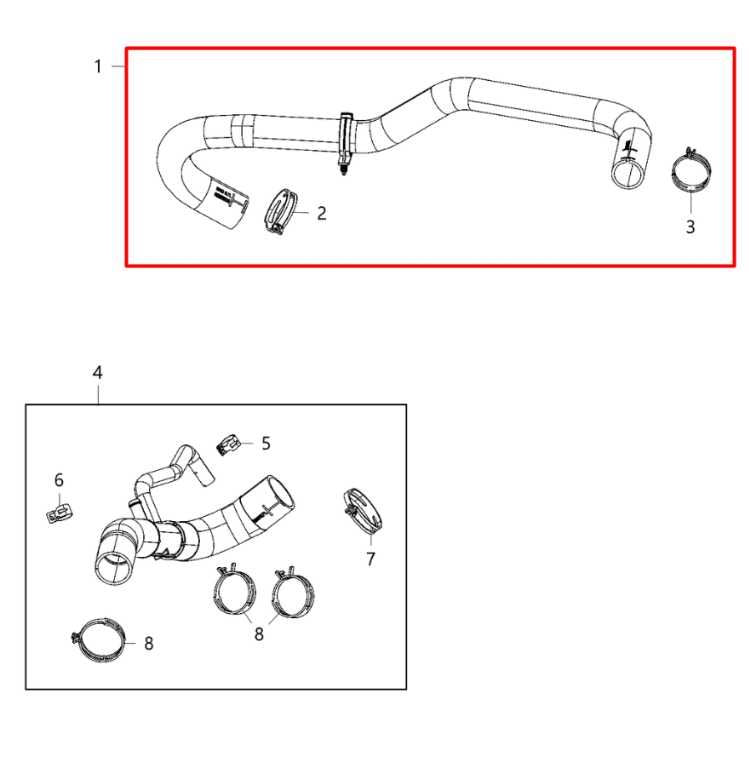 19-24 Ram 1500 Big Horn Crew Cab 5.7L 4WD Radiator Coolant Inlet Hose 68268587AE - Alshned Auto Parts