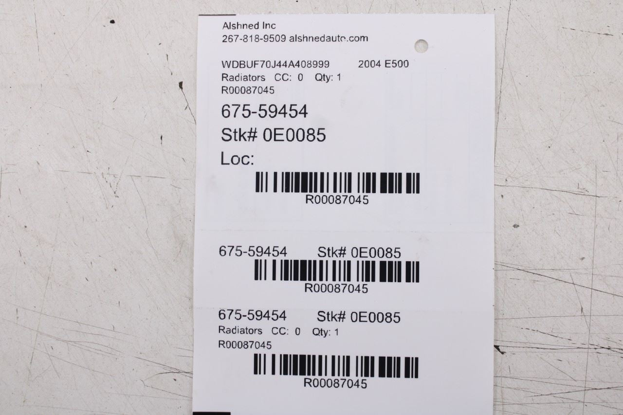 03-06 Mercedes-Benz E500 5L Engine Radiator w/ Cooling Fan Motor Assy 211500020219