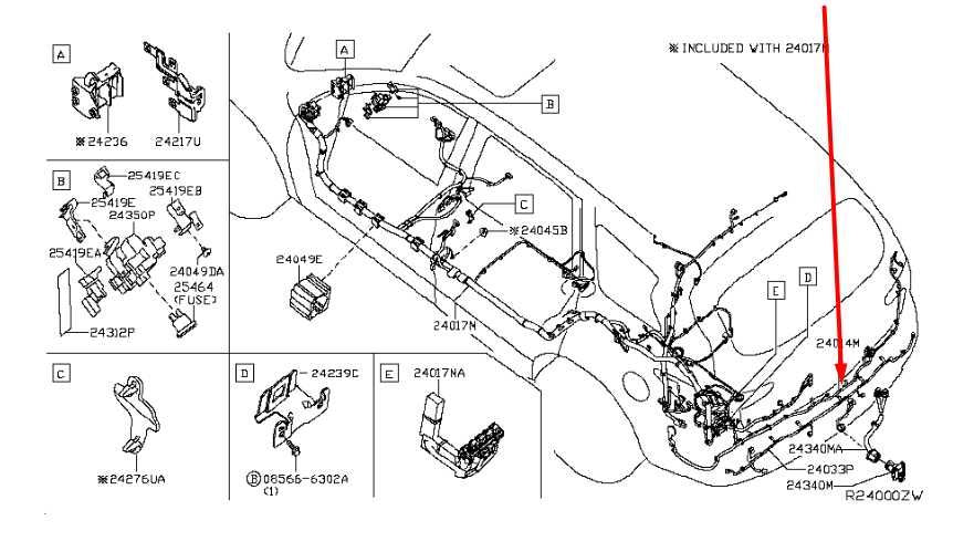 2016-2019 Infiniti QX60 Rear Body Wire Wiring Harness 24095-9NF0B OEM1