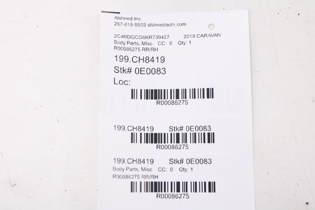 2010-20 Dodge Grand Caravan SXT Rear Right Door Window Run Channel Trim Belt Set11