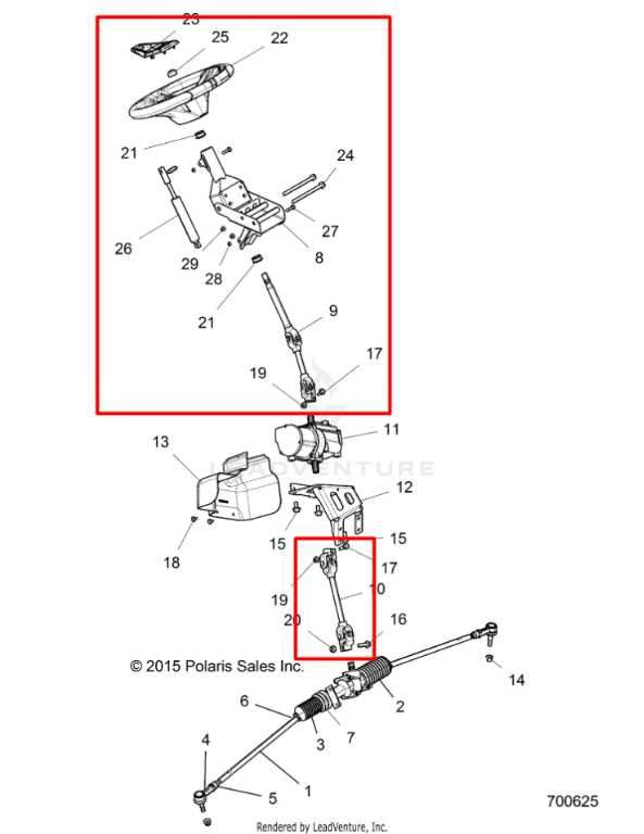 2015-23 Polaris RZR XP 1000 Steering Column Assembly w/ Steering Wheel and Shaft - Alshned Auto Parts