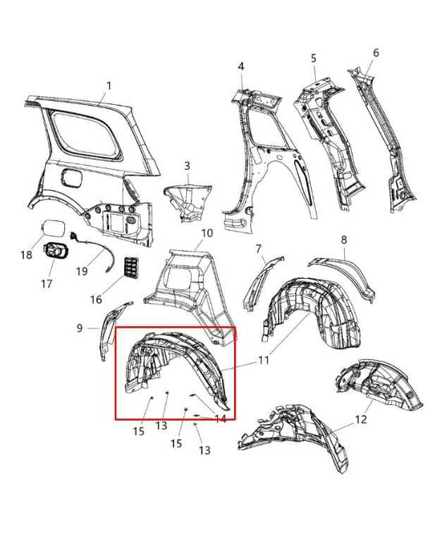 11-21 Jeep Grand Cherokee Limited Rear Left Side Wheelhouse Liner Splash Shield1