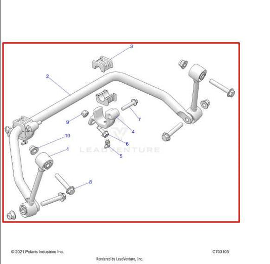 24-26 Polaris RZR XP 1000 Ultimate Front Suspension Stabilizer Sway Bar 5340606 - Alshned Auto Parts