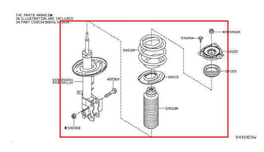 14-20 Infiniti QX60 AWD Front Driver Left Side Shock Strut Absorber E4303-9NF0A - Alshned Auto Parts