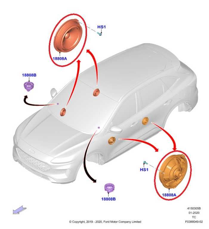 2020-2026 Ford Escape ST Front and Rear Right and Left Door Speaker Set of 4 - Alshned Auto Parts
