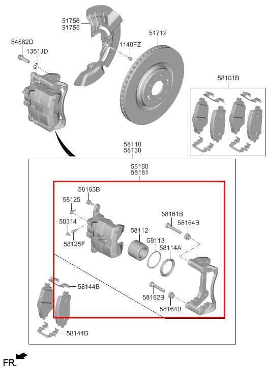 21-26 Hyundai Santa Fe SEL Front Left Driver Side Brake Disc Caliper 58110-P20001