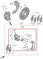 21-26 Hyundai Santa Fe SEL Front Left Driver Side Brake Disc Caliper 58110-P20001