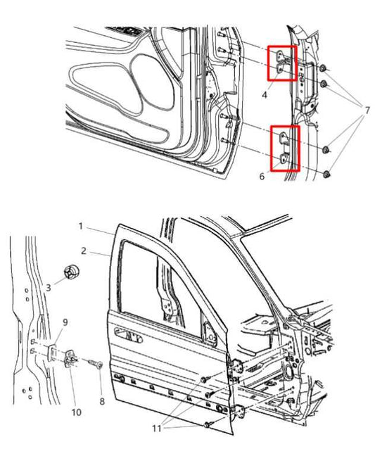 11-21 Jeep Grand Cherokee Summit Front Left Side Door Hinge Upper and Lower Pair - Alshned Auto Parts