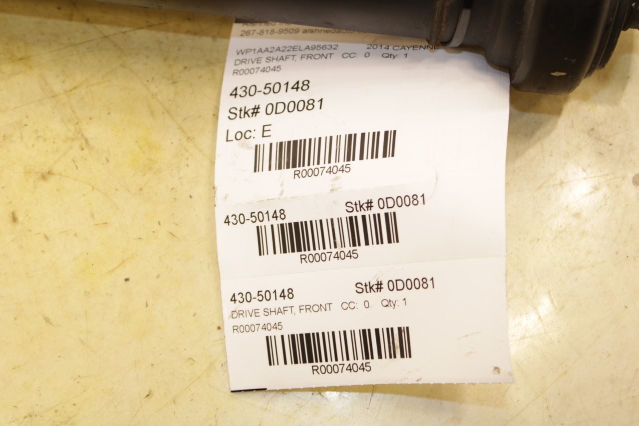 2011-2018 Porsche Cayenne Platinum 3.6L AWD Front Drive Shaft 7P0-521-101-L OEM - Alshned Auto Parts