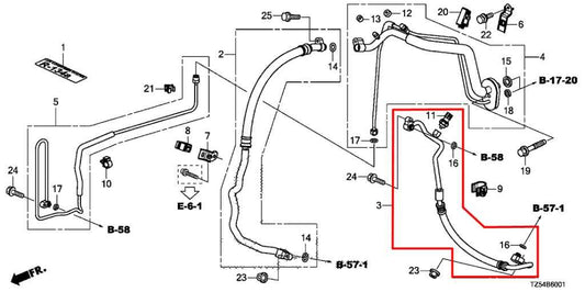 17-20 Acura MDX w/ Technology Pkg 3.5L AC Conditioning Discharge Hose Tube Pipe - Alshned Auto Parts