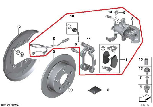2013-21 Mini Hardtop Cooper Rear Right and Left Disc Brake Caliper Assembly Set - Alshned Auto Parts