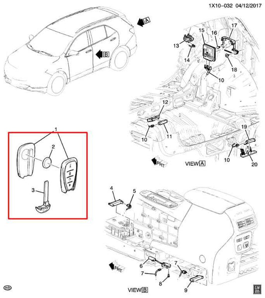2018-21 Chevrolet Equinox LT 1.5L Smart Key Keyless Remote Entry Fob Transmitter - Alshned Auto Parts