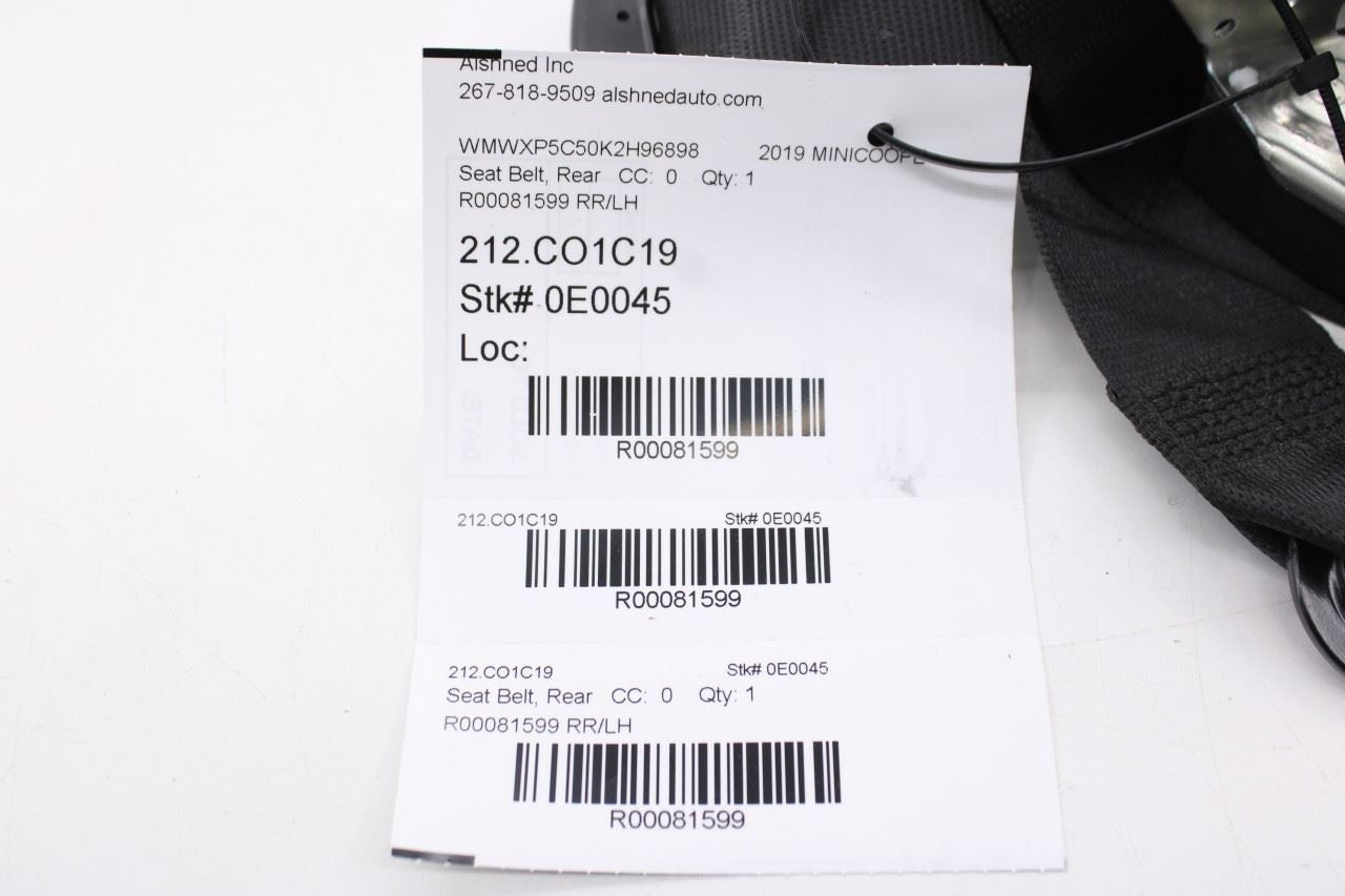 14-24 Mini Hardtop Cooper 1.5L Rear Driver Left Side 2nd Row Seat Belt Retractor - Alshned Auto Parts