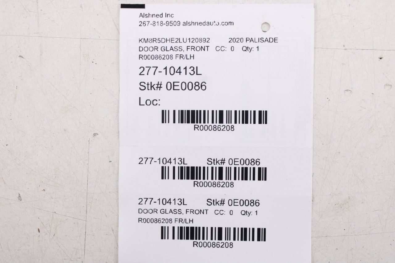 2020-2026 Hyundai Palisade Limited AWD Front Left Door Window Glass 82410-S8030 - Alshned Auto Parts