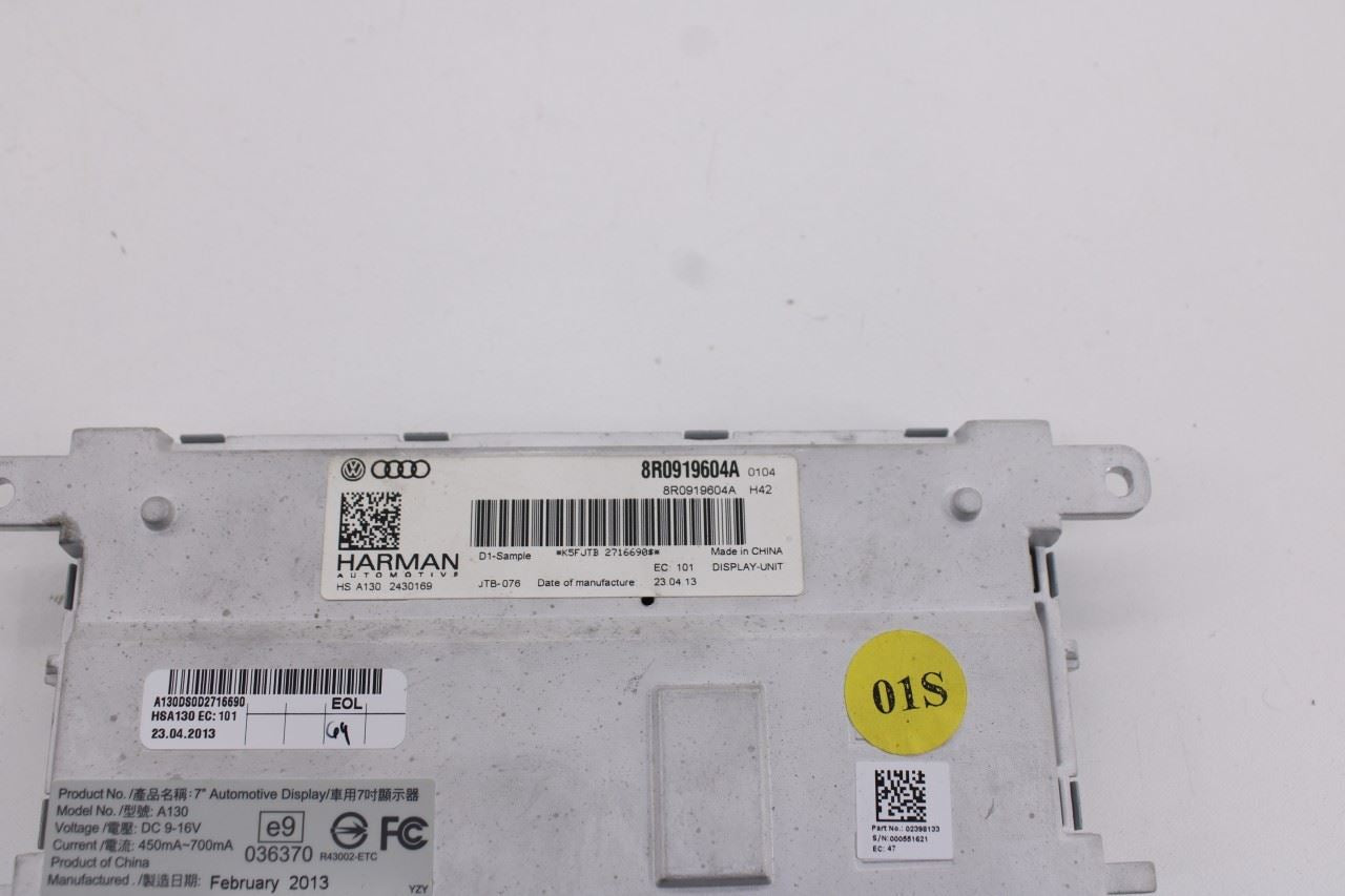 13-16 Audi S4 Premium Plus Harman Information Navigation 7.0 Display 8R0919604A7