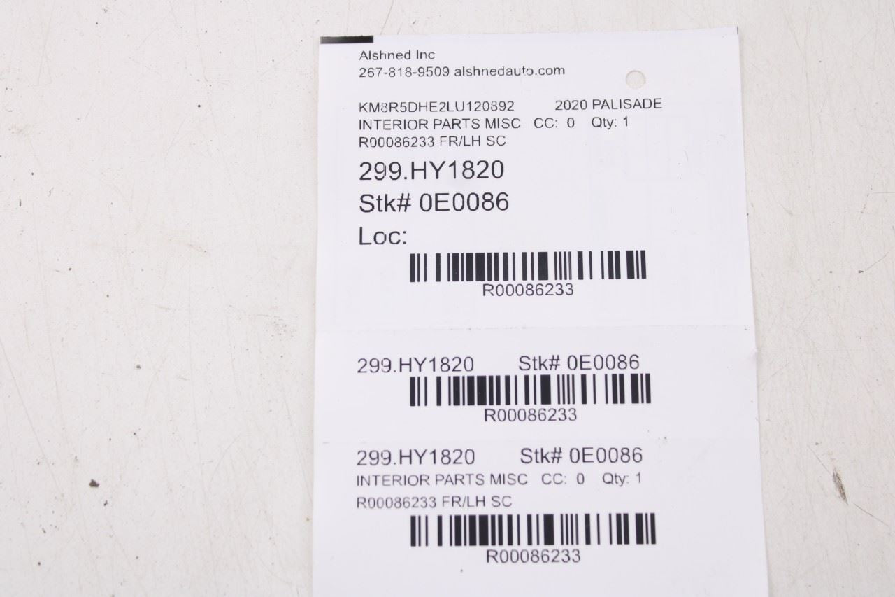 20-26 Hyundai Palisade Limited AWD Left Center Lower B-Pillar Trim 85835S8000NNB14