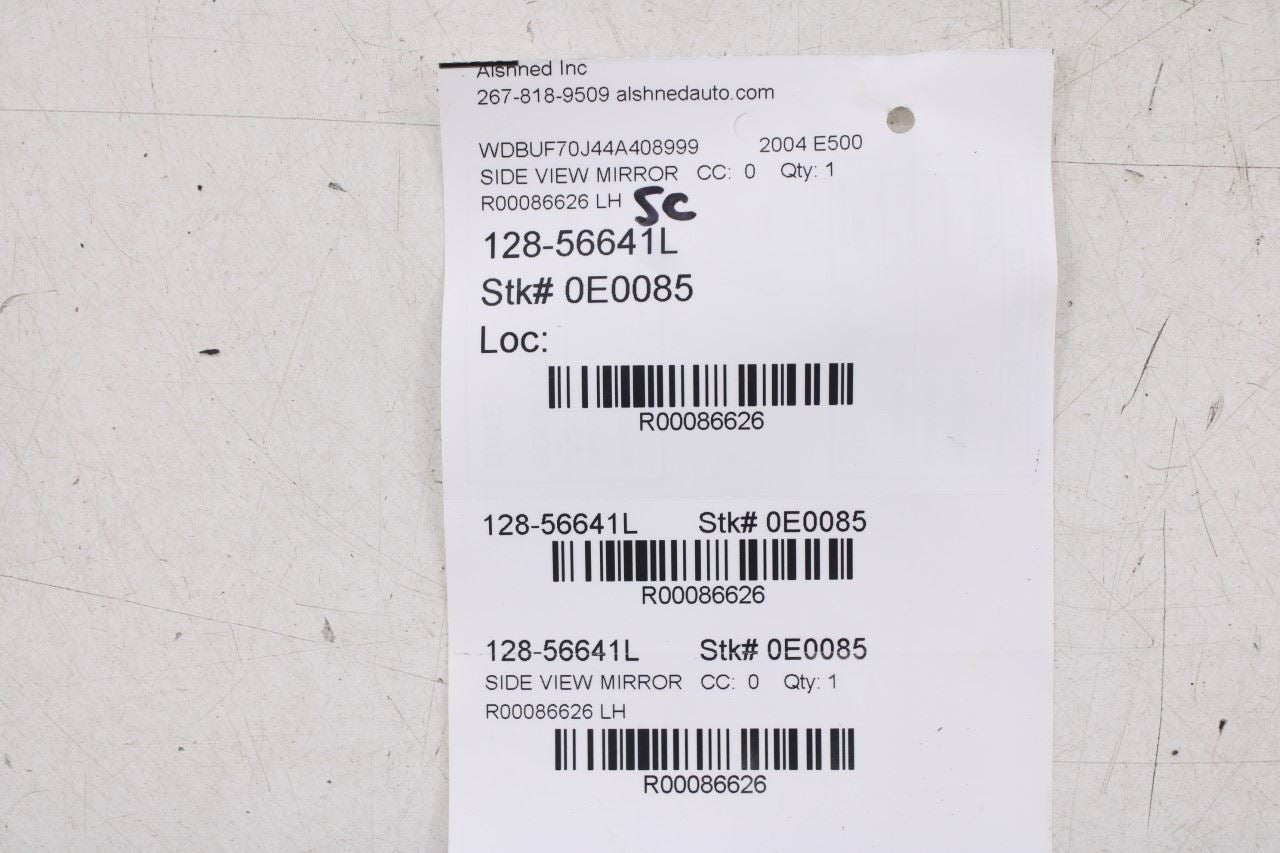 2003-06 Mercedes-Benz E500 5.0L Driver Left Side Rear View Mirror 203-810-49-76 - Alshned Auto Parts