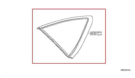2013-19 Nissan Sentra SL Rear Right Side Quarter Window Glass 83300-3SG0A *ReaD* - Alshned Auto Parts