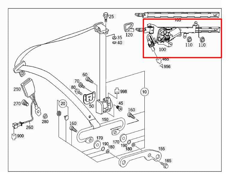 06-09 Mercedes-Benz CLK 350 Front LH Side Seat Belt Feeder Adjuster Guide *ReaD*1