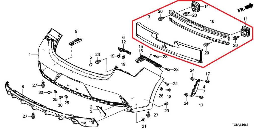 2019-22 Acura ILX Tech A-Spec Rear Bumper Reinforcement Bar 71530-TX6-A00 *ReaD*1