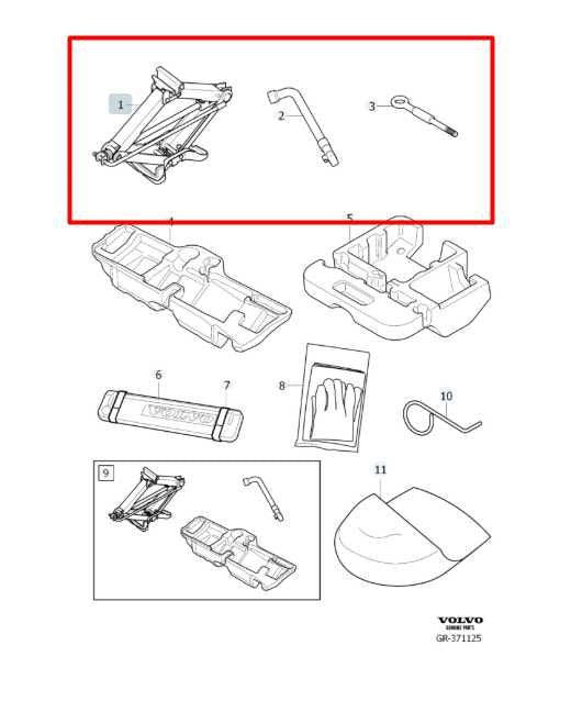 15-16 Volvo S60 T5 Premier 2.0L Lift Jack and Tool Kit w/ Foam Holder Container - Alshned Auto Parts