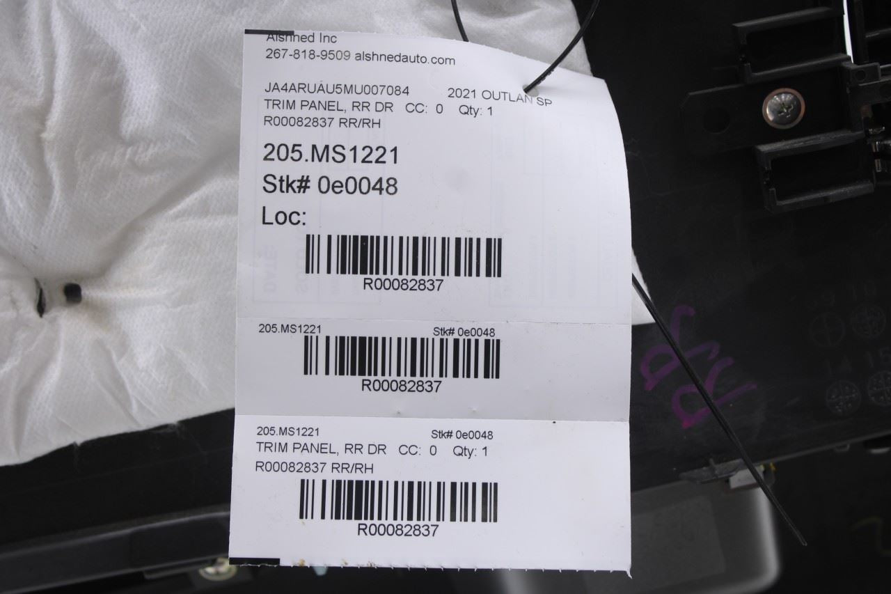 2018-25 Mitsubishi Outlander Sport SE Rear Right Side Door Trim Panel 7222B826XA - Alshned Auto Parts