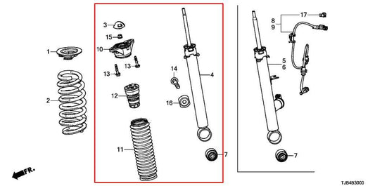 2019-2025 Acura RDX SH-AWD Rear Right Side Shock Strut Absorber 52610-TJB-A030 - Alshned Auto Parts