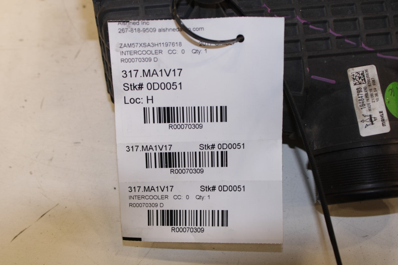 17-21 Maserati Ghibli 3.0L Front Driver LH Side Turbocharger Intercooler *ReaD* - Alshned Auto Parts