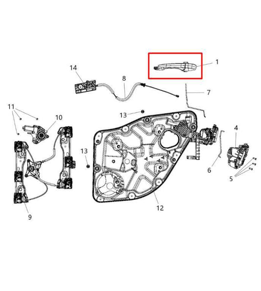 11-16 Dodge Durango SXT 3.6L AWD Rear Passenger Right Side Door Exterior Handle - Alshned Auto Parts