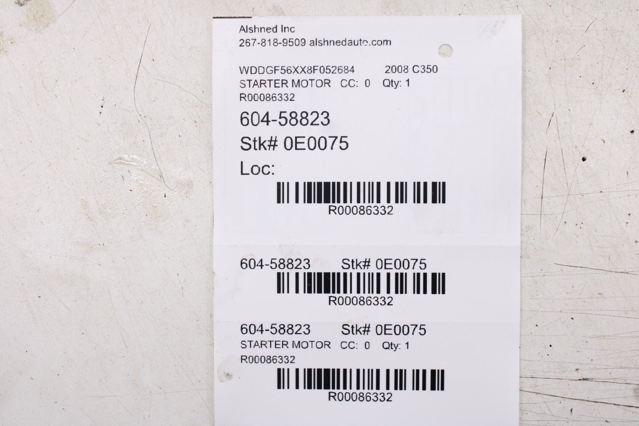 2006-2011 Mercedes-Benz C350 Sport 3.5L Engine Starter Motor 0061510501 OEM - Alshned Auto Parts