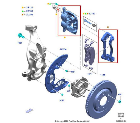 2021-2026 Ford F150 XLT Supercrew Front Left Driver Side Disc Brake Caliper - Alshned Auto Parts