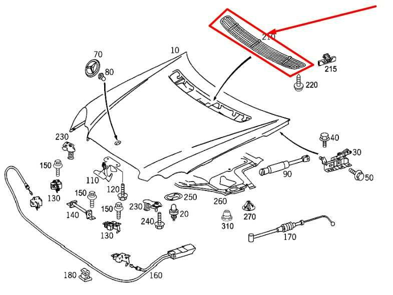 2006-2009 Mercedes-Benz CLK 350 Front Hood Air Vent Grille Cover 20388019059999 - Alshned Auto Parts