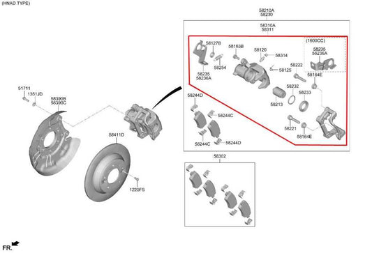 2021-26 Hyundai Elantra SE Rear Left Driver Side Disc Brake Caliper 58310-AAA30 - Alshned Auto Parts
