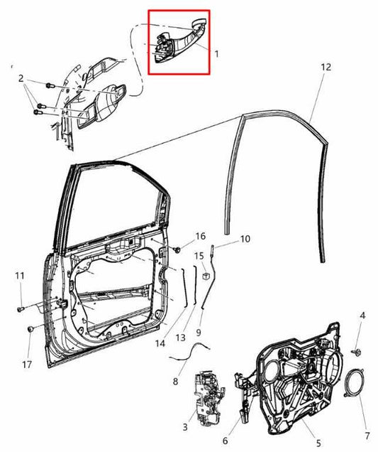 2009-20 Dodge Grand Caravan GT 3.6L Front Driver Left Side Door Exterior Handle - Alshned Auto Parts