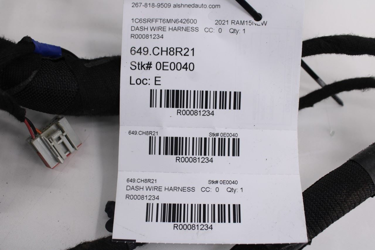 2021 Ram 1500 Big Horn Dash Instrument Panel Wire Wiring Harness 68474680AC OEM - Alshned Auto Parts