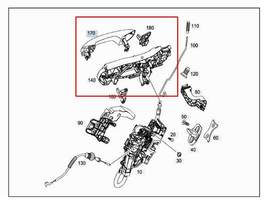 2016-18 Mercedes-Benz C300 4Matic Rear Passenger Right Side Door Exterior Handle1