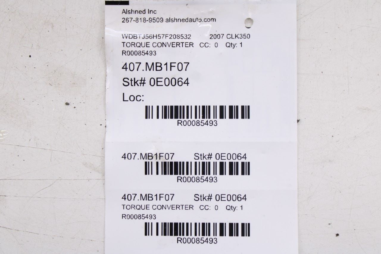 2006-2009 Mercedes-Benz CLK350 3.5L RWD Transmission Torque Converter 22125003029