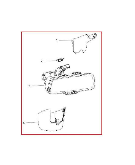 2014-2016 Dodge Durango SXT Interior Inside Rear View Mirror 68144049AE OEM - Alshned Auto Parts