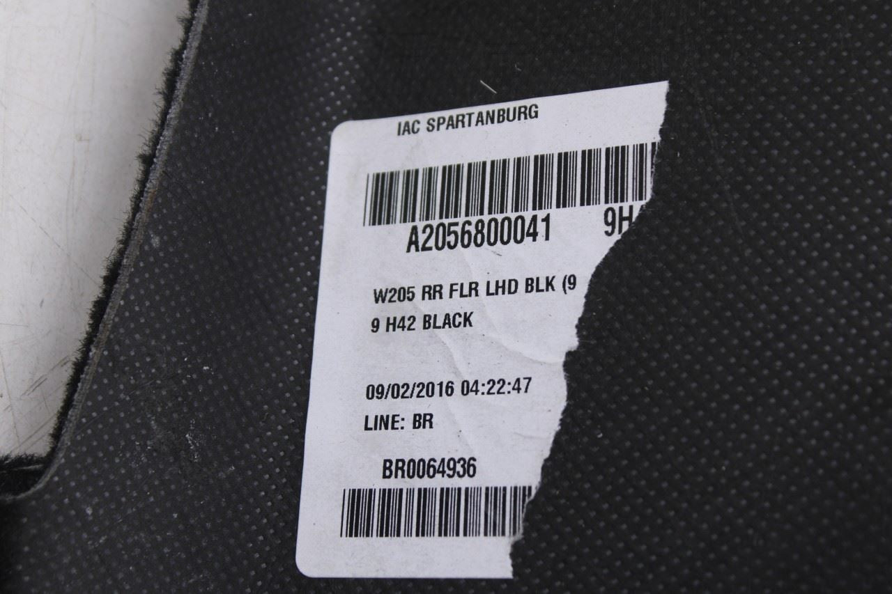 15-21 Mercedes-Benz C300 AWD Rear 2nd Row Floor Carpet Liner 205-680-00-41-9H42 - Alshned Auto Parts