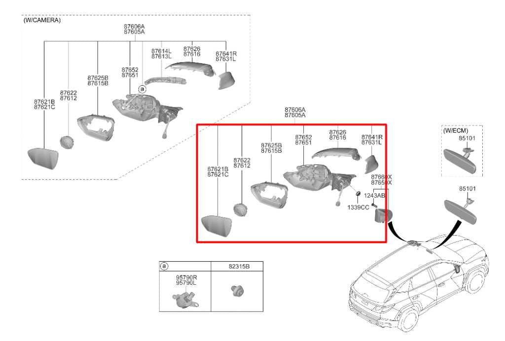 22-23 Hyundai Tucson SEL 2.5L AWD Driver Left Side Rear View Mirror 87610-CW030 - Alshned Auto Parts