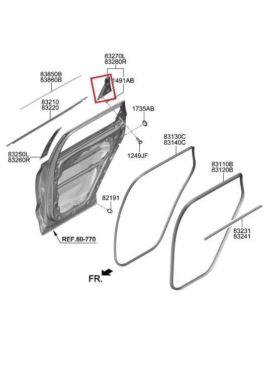 2019-23 Hyundai Santa Fe SEL Rear Left Door C Pillar Applique Molding 83270S1000 - Alshned Auto Parts