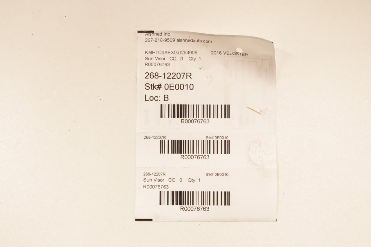 15-17 Hyundai Veloster Turbo 1.6L Front Right and Left Side Sun Visor w/ Mirror - Alshned Auto Parts