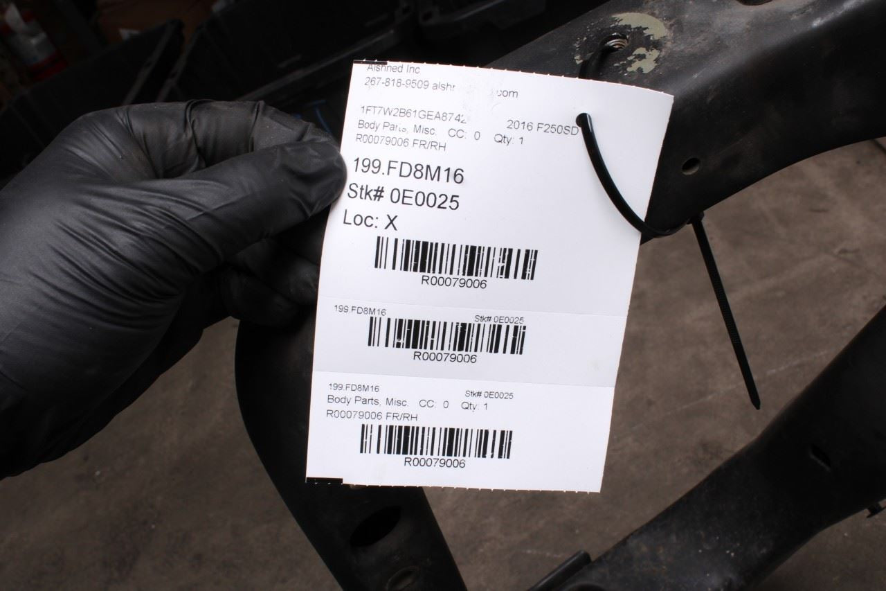 2011-2016 Ford F-250 Lariat Front Right Passenger Side Fender Rail Reinforcement - Alshned Auto Parts